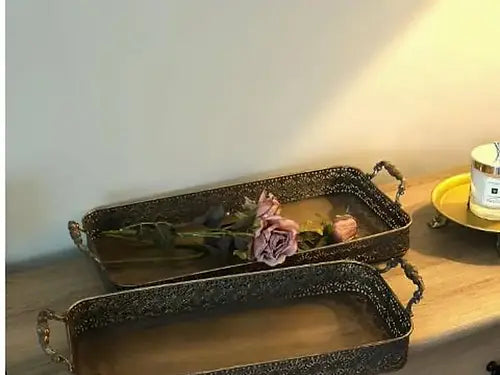 Vintage style brass serving tray 