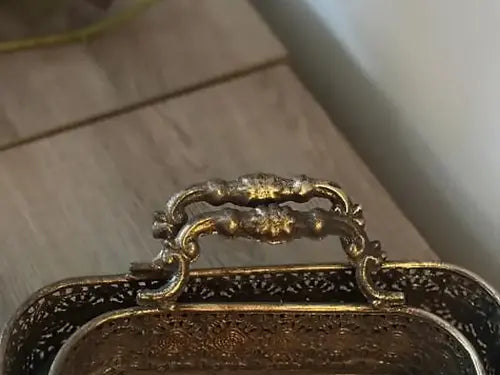 Vintage style brass serving tray 