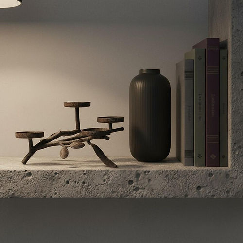 handcrafted iron branch candle holder – minimalist rustic candelabra – modern metal centerpiece