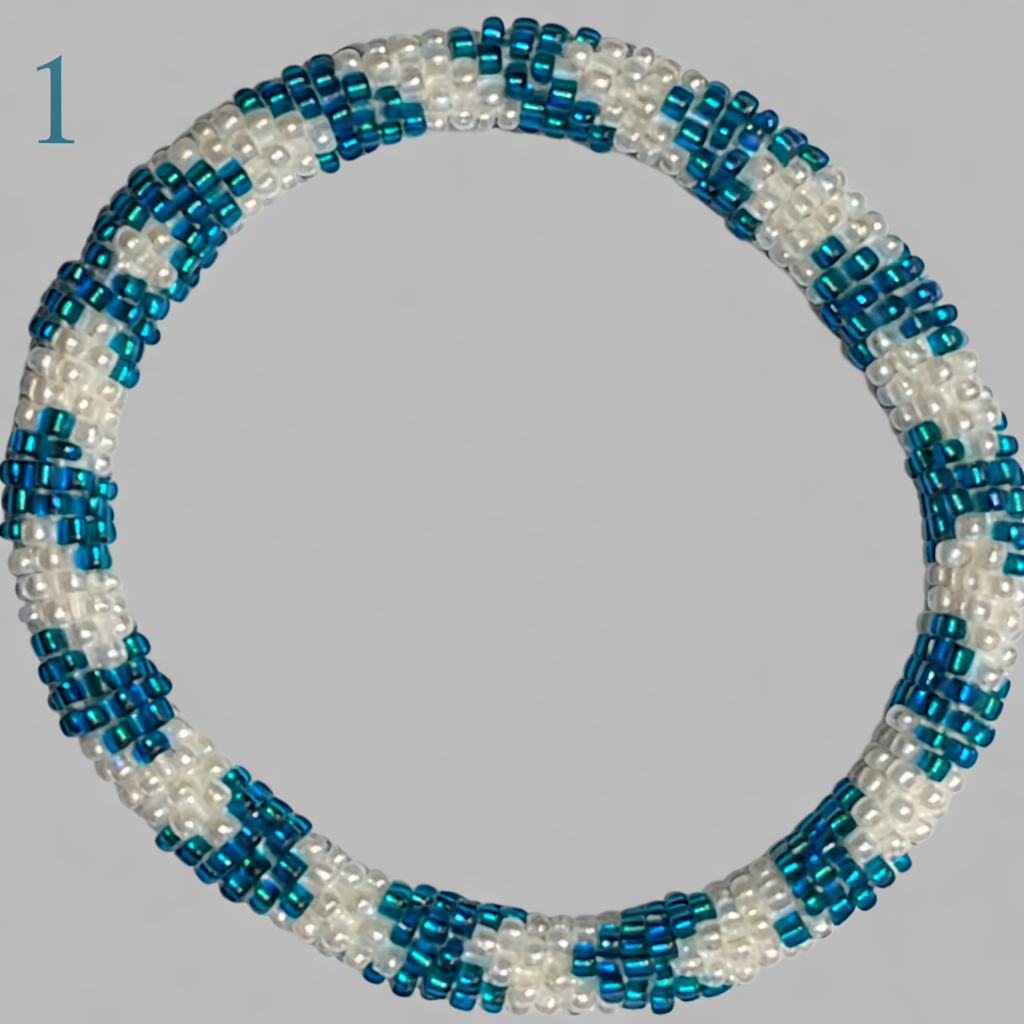 Turquoise selection of Nepalis beaded bracelets • handmade Nepal bangles