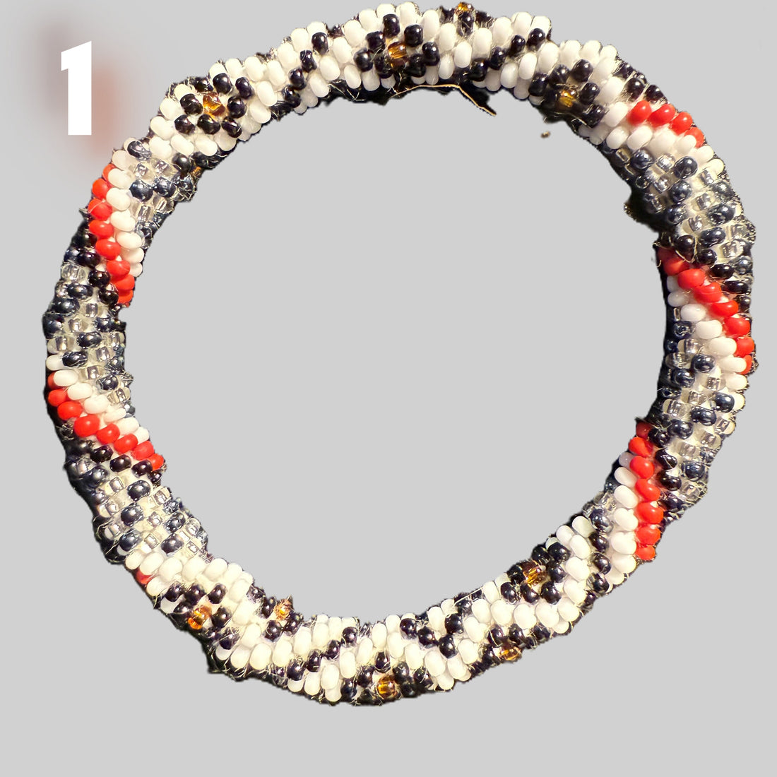 Black and Red selection of Nepalis beaded bracelets • handmade Nepal bangles