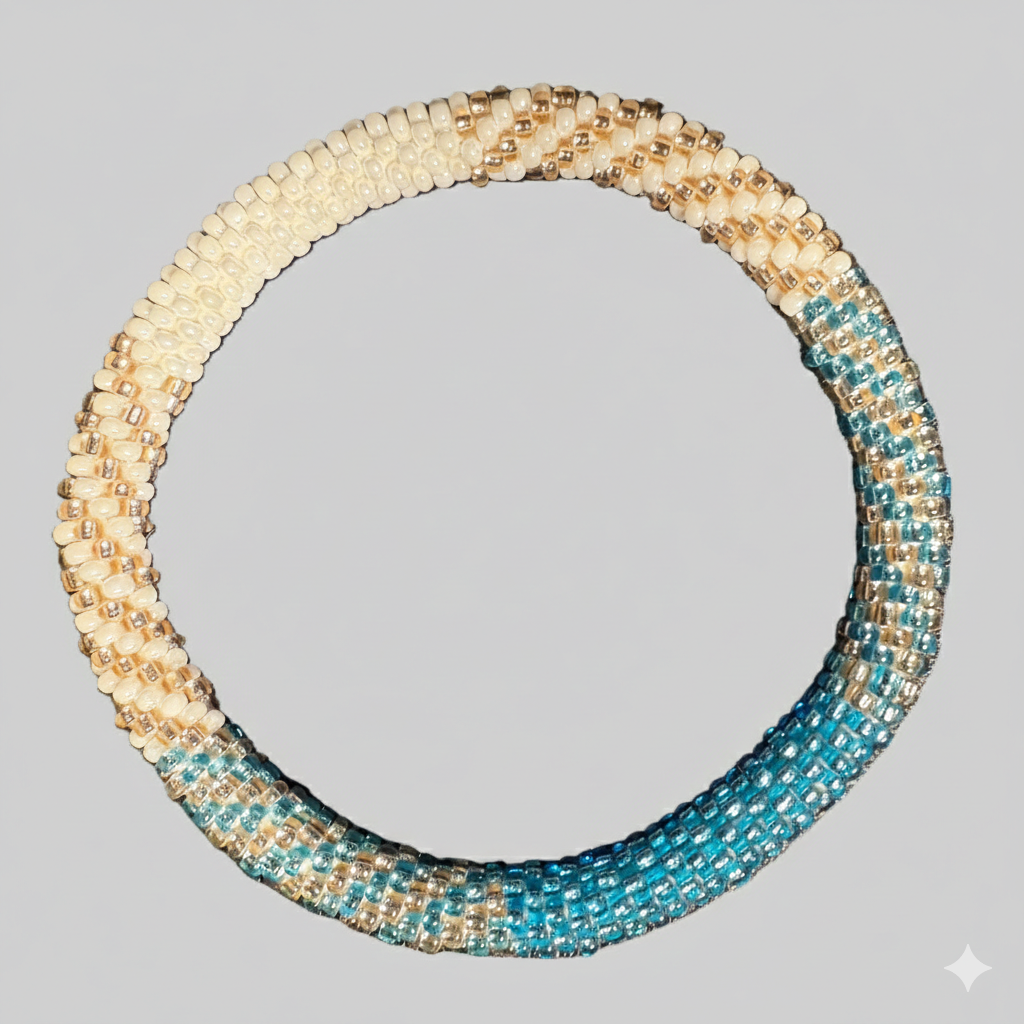 Set of 4 beaded bracelets, handmade from Nepal