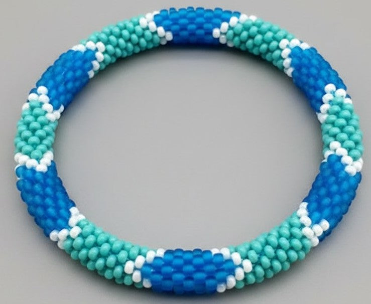 Set of 6 beaded bracelets, handmade from Nepal 