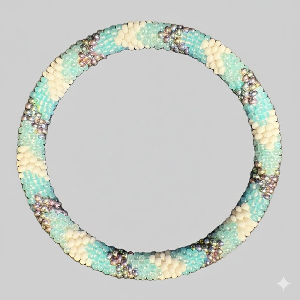 סט של 4 צמידים מחרוזים מנפאל • צמידים בעבודת יד מנפאל