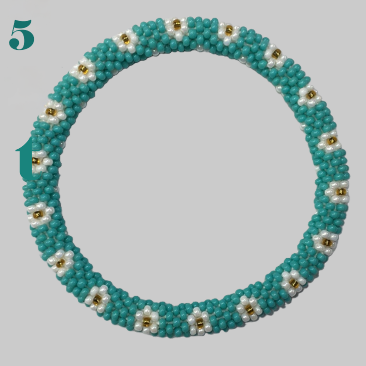 Turquoise selection of handmade beaded bracelets from Nepal