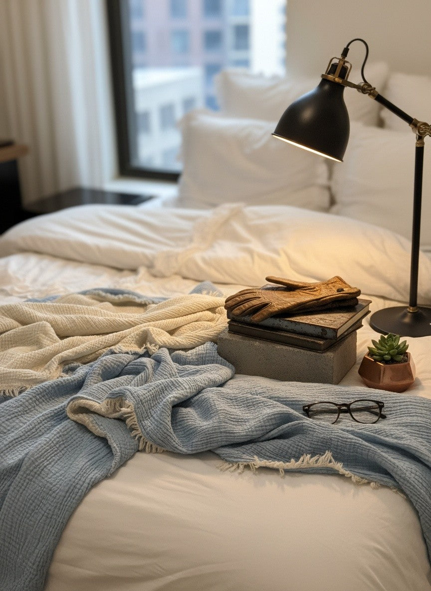 שמיכת מוסלין זוגית קווין סייז (200/230) - כותנה טורקית