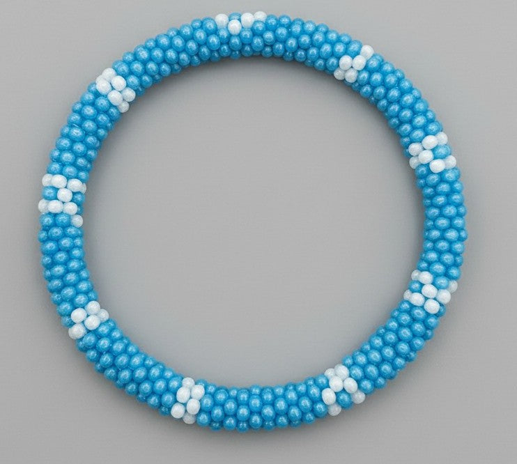 Set of 6 beaded bracelets, handmade from Nepal 