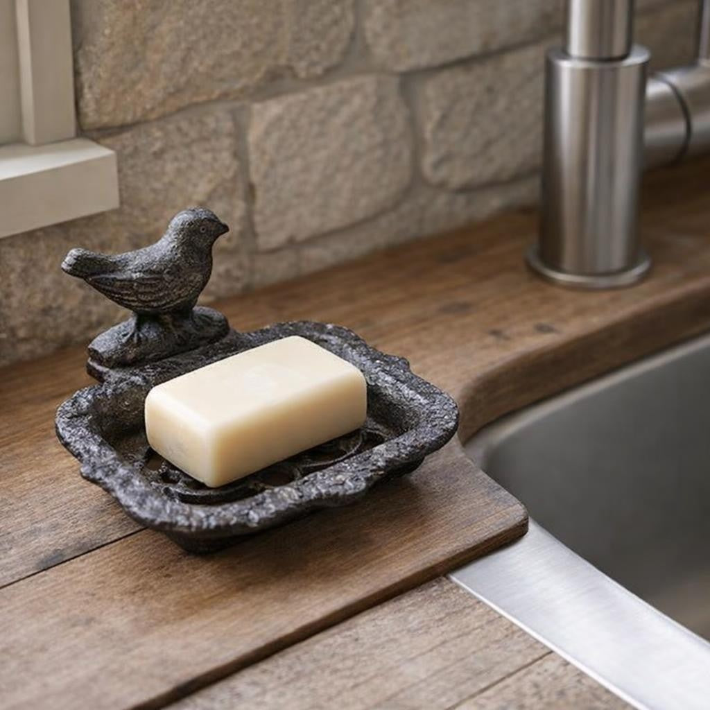 Cast Iron Bird Soap Dish | Rustic Soap Holder | Farmhouse Bathroom Decor | Functional Home Accent