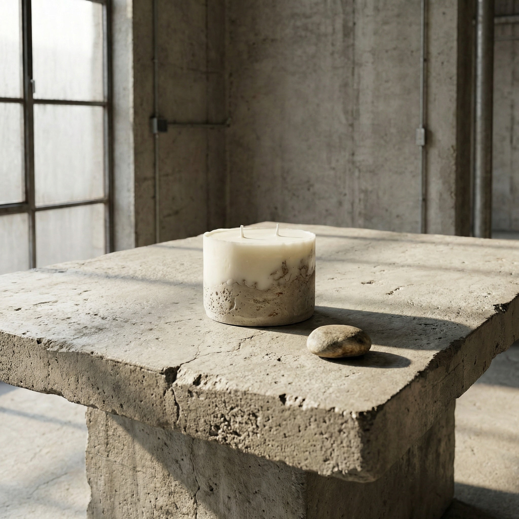 Raw Concrete Candle — Handmade Soy Wax