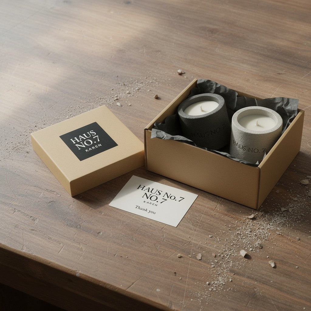 Handmade concrete candle, industrial scented candle 