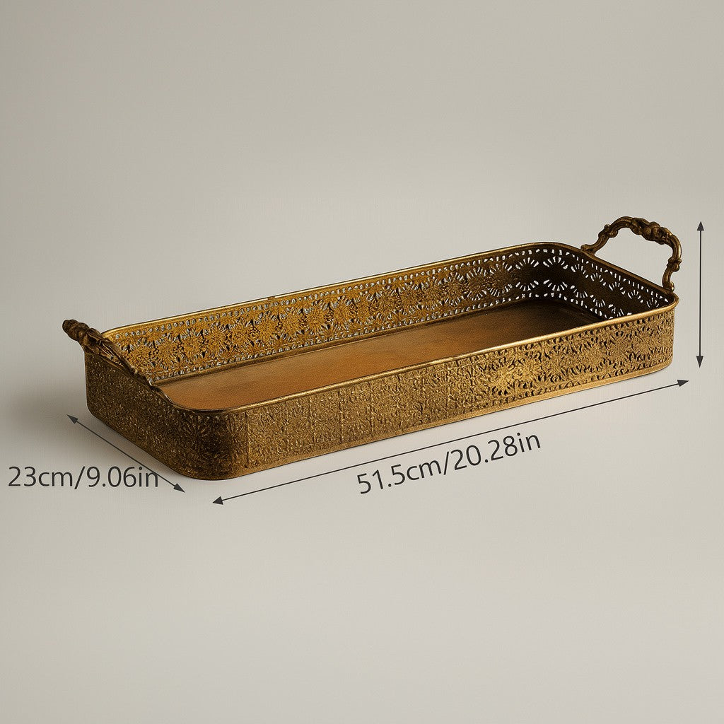 Vintage style brass serving tray 