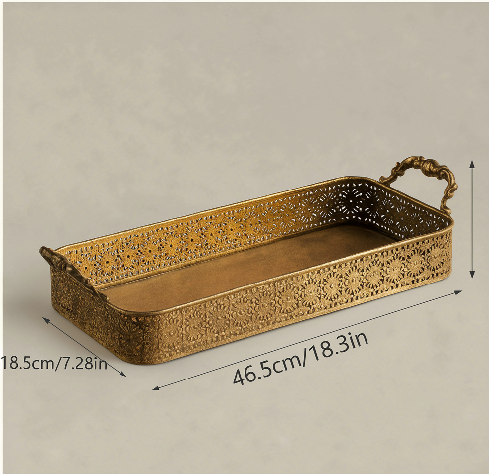 Vintage style brass serving tray 