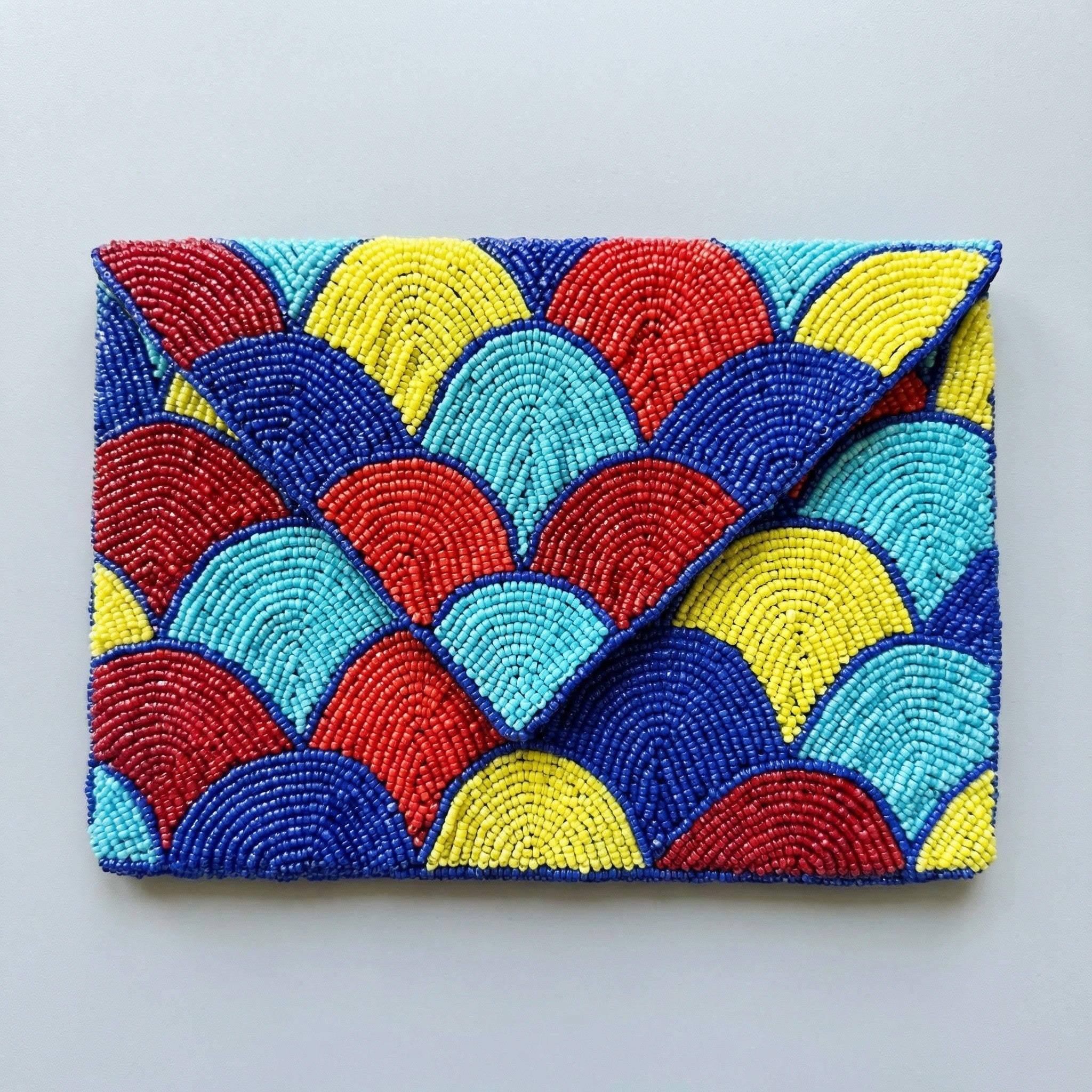 Colorful Handmade Evening Bag |  Double-Sided Beaded Clutch