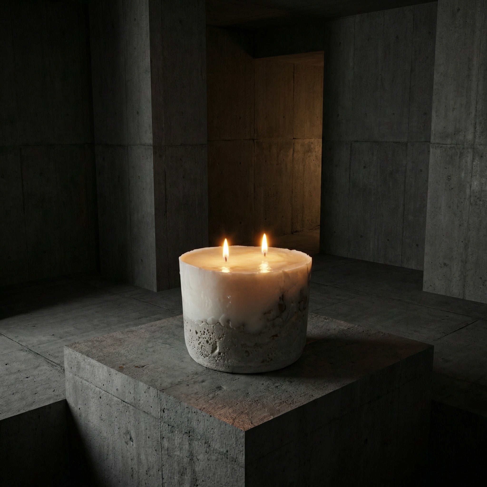 Raw Concrete Candle — Handmade Soy Wax