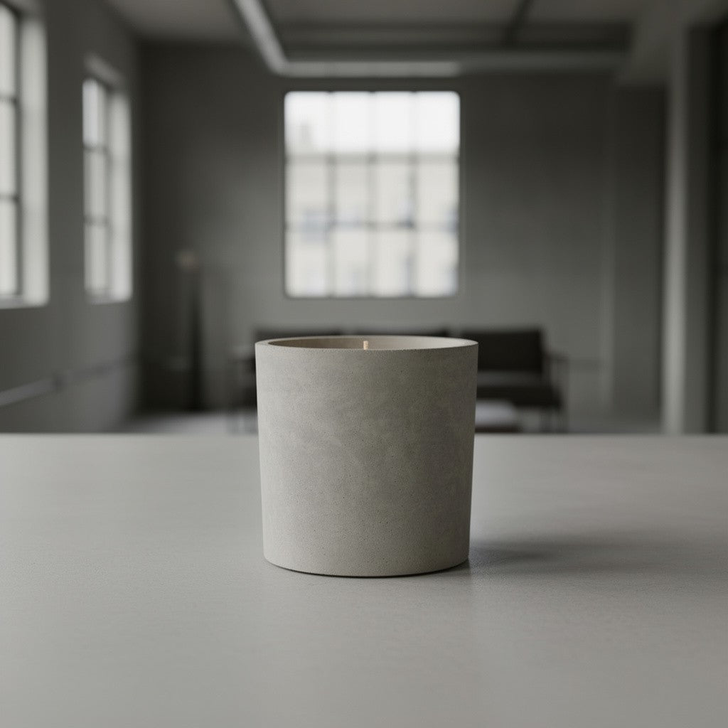 נר בטון ריחני בעבודת יד - עיצוב הבית בסגנון תעשייתי