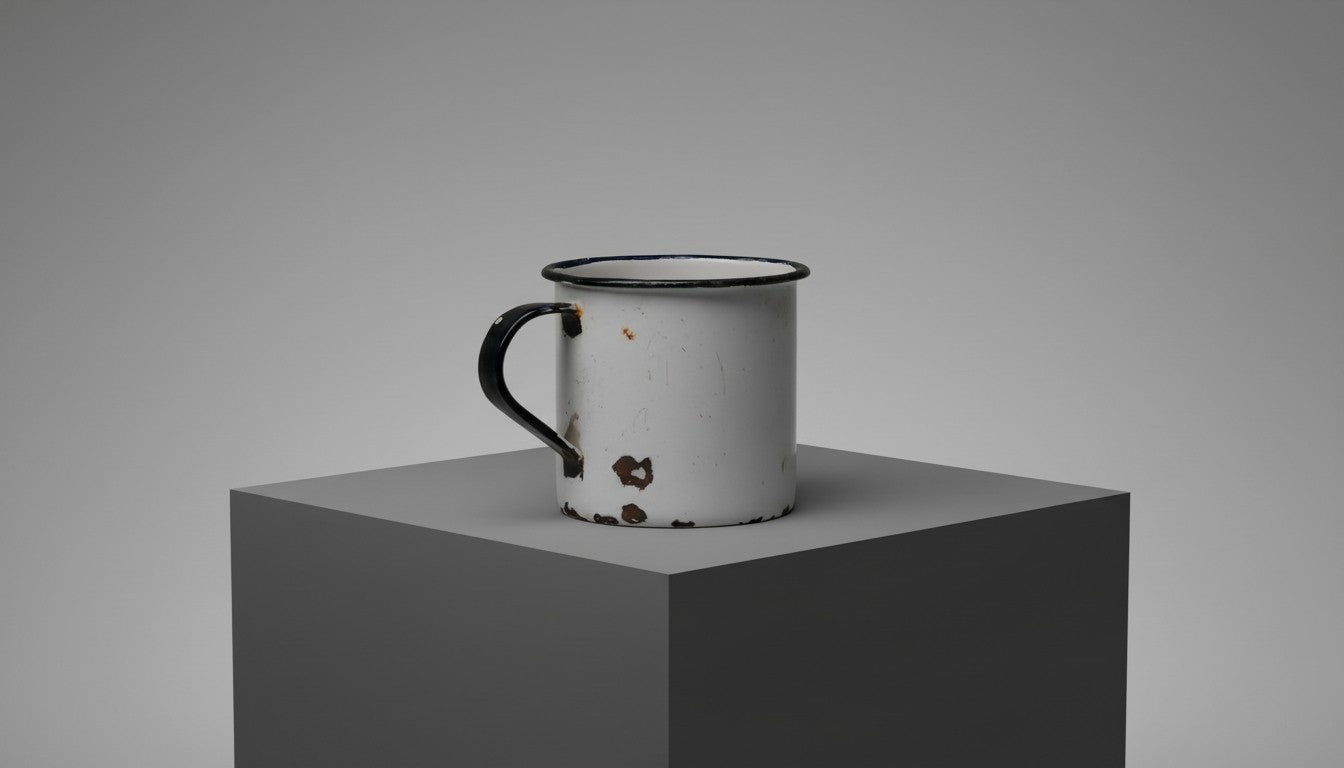 Vintage enamel mug – hand-poured soy wax – clean and soothing scent – ​​country home design 