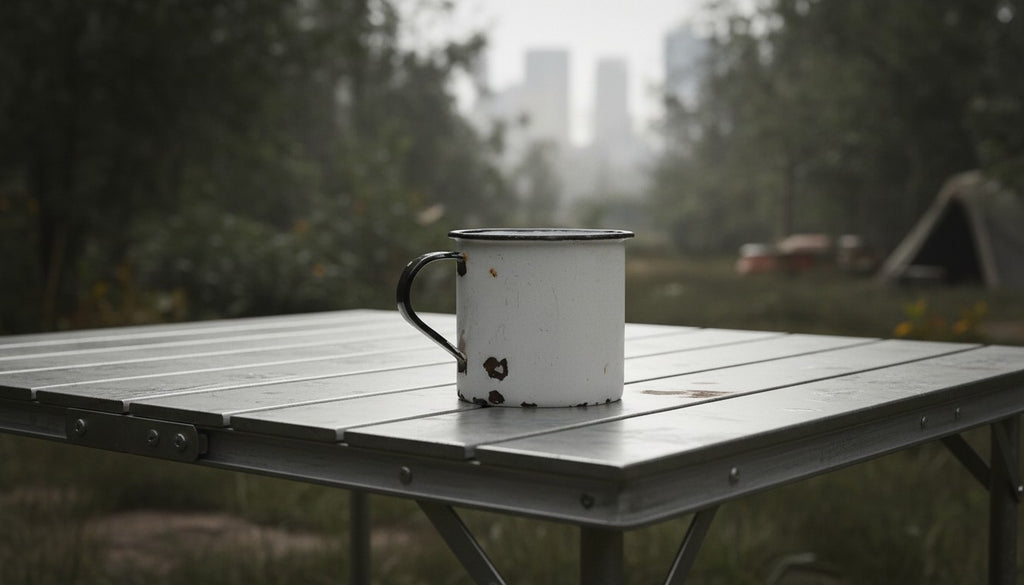 Vintage enamel mug – hand-poured soy wax – clean and soothing scent – ​​country home design 