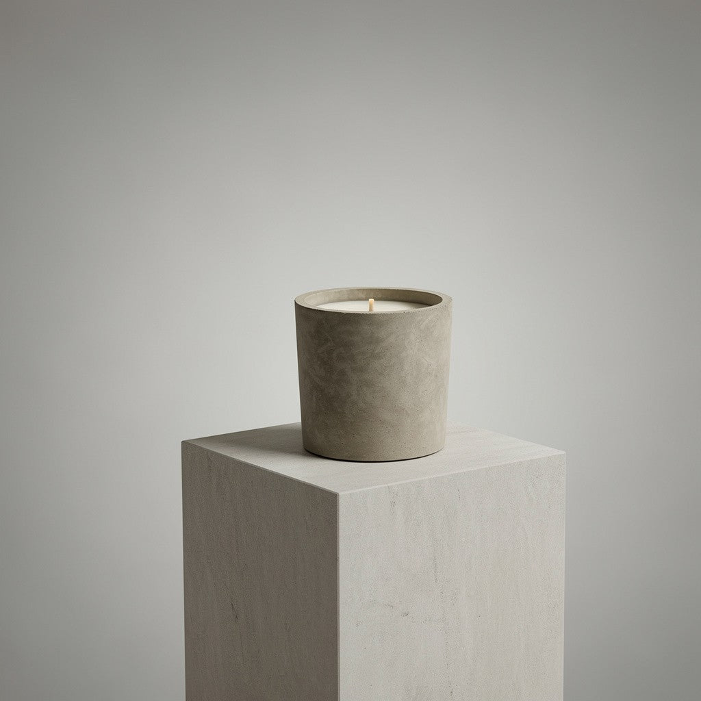 נר בטון ריחני בעבודת יד - עיצוב הבית בסגנון תעשייתי