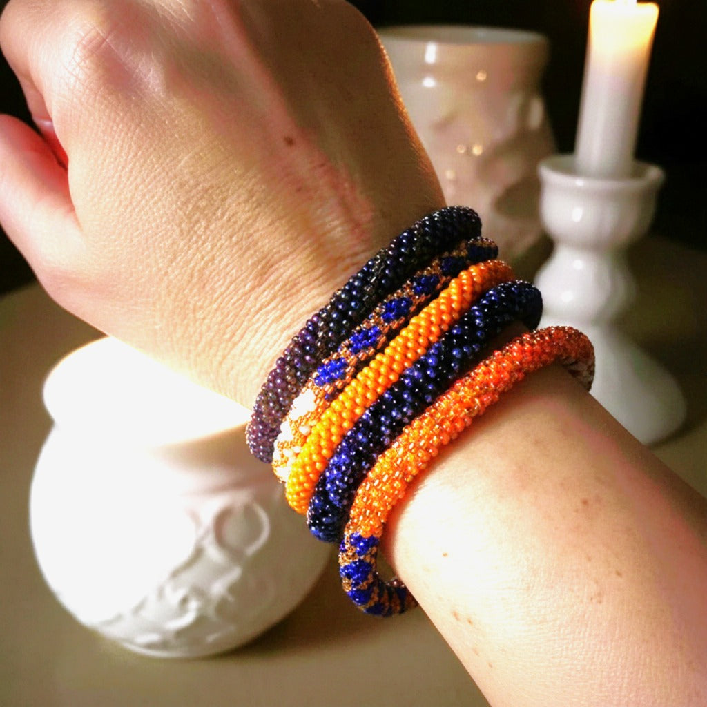 Set of 5 handmade beaded bracelets from Nepal 