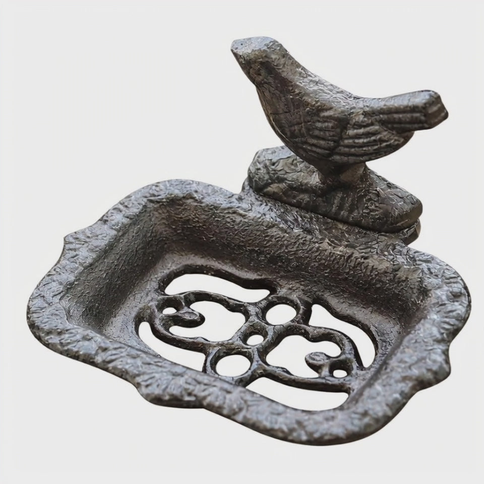 Cast Iron Bird Soap Stand, Rustic Soap Holder, Farmhouse Bathroom Decor 