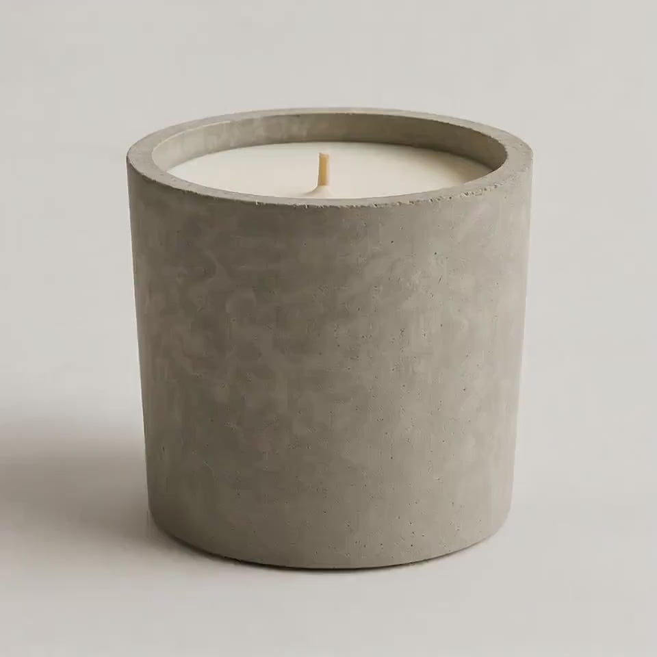 Handmade scented concrete candle - industrial style home design